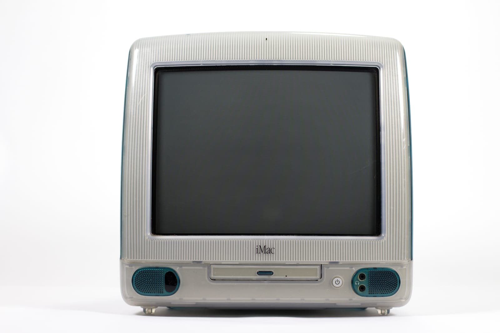 Bondi Blue iMac G3 rear with handle and port door